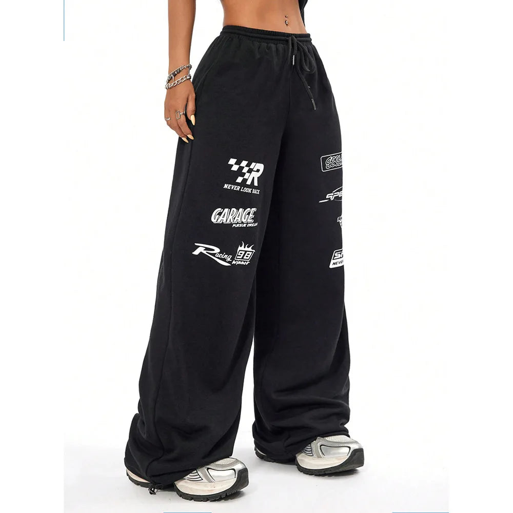 Women's Trousersamerican Jazz Dance Street Dance Wide Leg Pants Y2K Women's Pantsloose Pantswomen's Elastic Pantsautumn