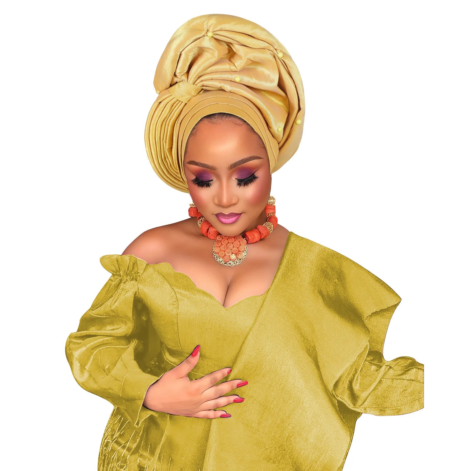 New Luxury Shiny Turban Cap for Women African Auto Gele Headties Nigeria Wedding Party Geles Hijab Bonnet Hat Head Wrap Headgear