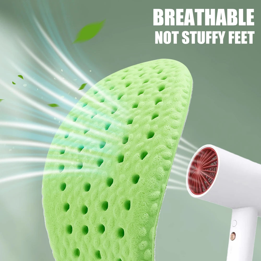 Soft Massage Insoles Women Men Breathable Arch Support Shoes Sole Pads Unisex Deodorant Memory Sponge Sports Feets Cares Inserts