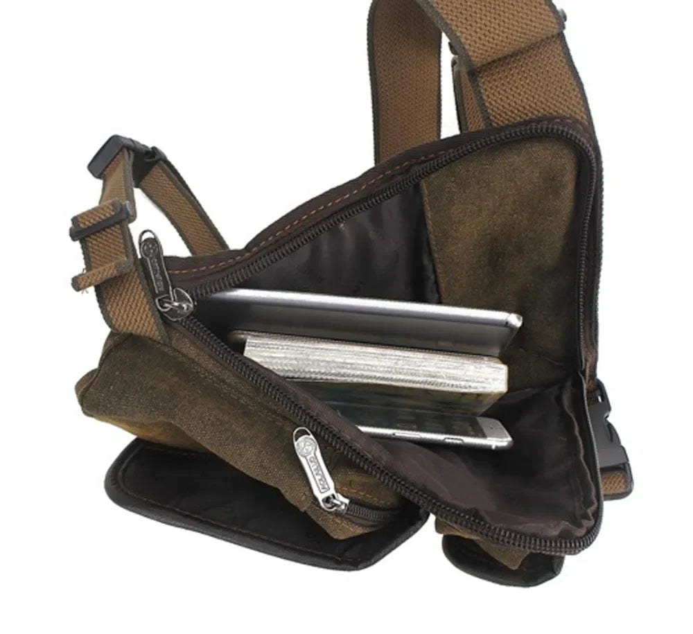 Men's Canvas Drop Leg Bag Motorcycle Multi-purpose Messenger Shoulder Bags High Quality Belt Hip Bum Waist Fanny Pack