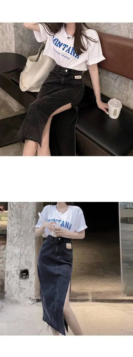 Womens Skirt Formal Clothing Maxi Skirts for Woman Jeans Denim Long Pencil Office Zipper Cheap Y2k Trend Harajuku A Line Stylish