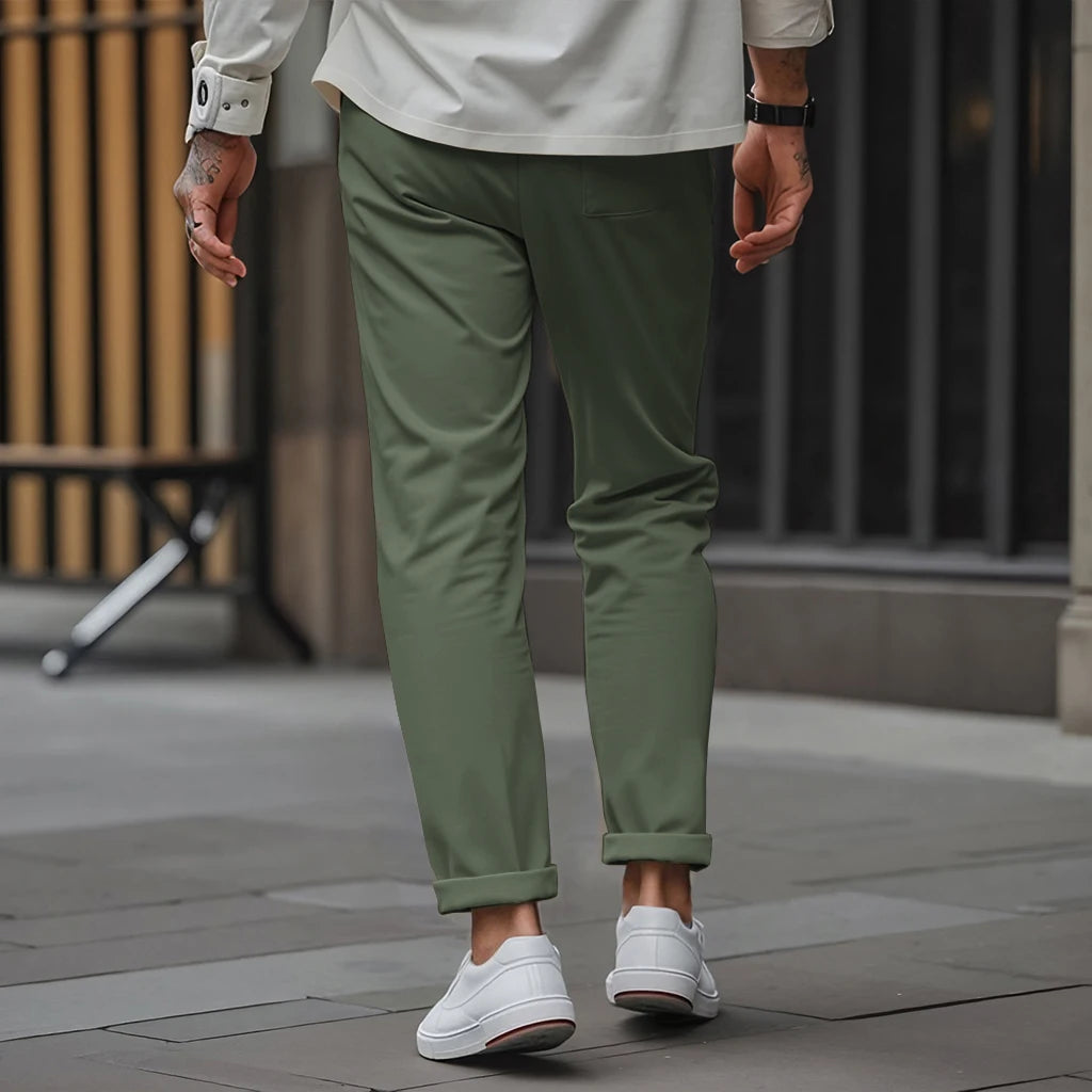 Men's Solid-Color High-Quality Straight-Leg Trousers The New Summer Style Is Fashionable And Comfortable Suitable For Daily Wear
