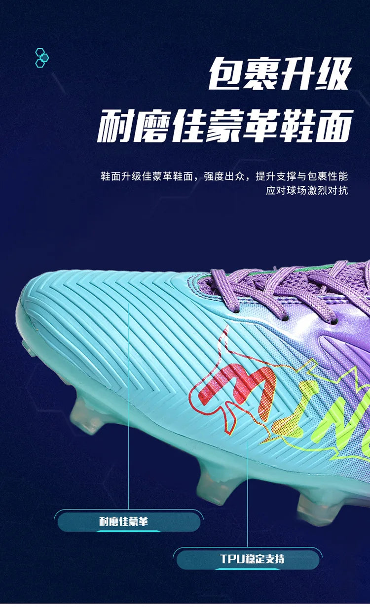 New Low Top Soccer Shoes for Men Teenage Boys Athletic Sports Training Footwear for Students on Lawn and Grass Fields