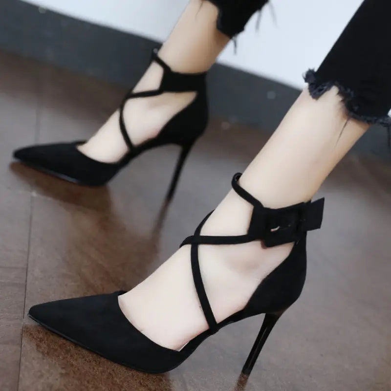 Sexy High Heel Sandals Women's New 202 Thin Heel Summer Open Toe Ba Zip Cross Bule Faionable Glitter Me High Heels