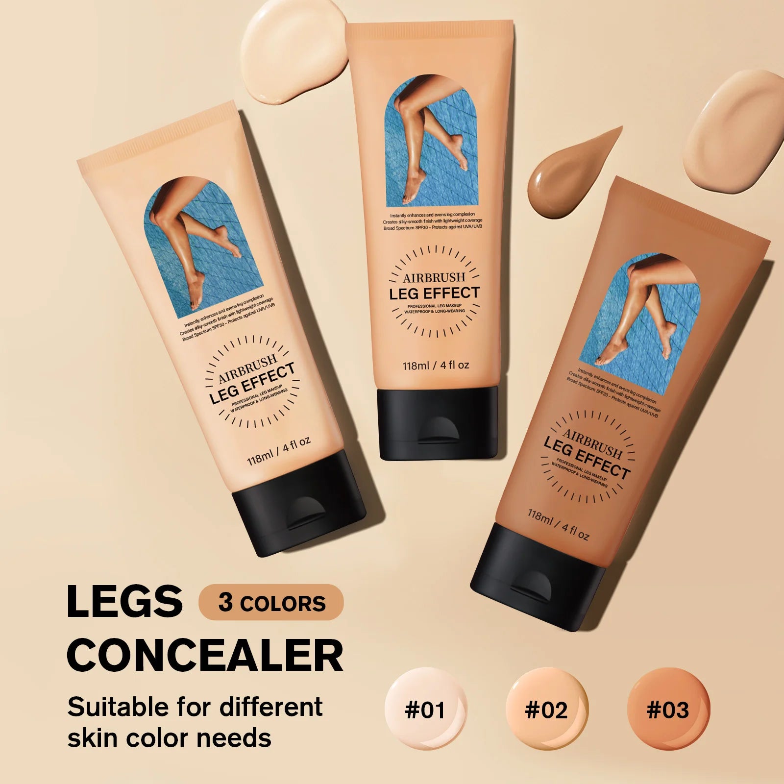 All-in-One Leg Perfector Lotion 118ml - 3 Shades with SPF 30, Waterproof, Long-Wear to Conceal & Smooth Skin Flawlessly.