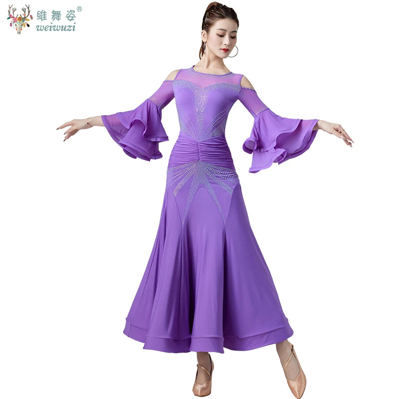 Modern Dance Dance Performance Dresses for Women's High End Premium Elegant Big Swing Dress Waltz Ballroom Dancing Clothing