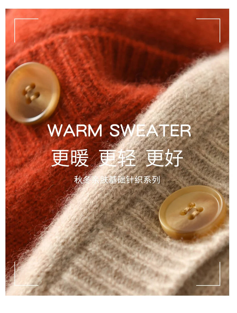 Girls Wear New Women's Loose High-End Waistcoat Knit Vest Wool V-Neck Solid Color Button Sleeveless Fashion Coat Cardigan Trend