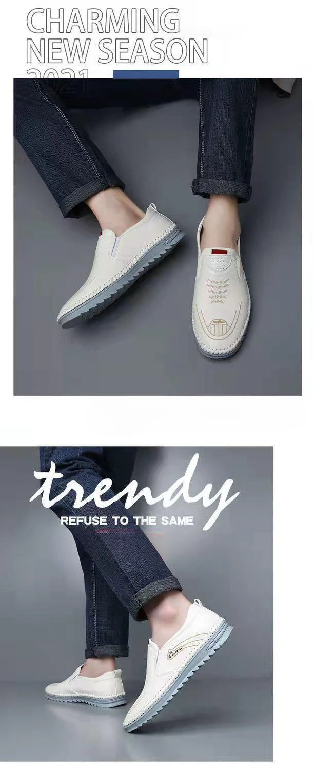 Fashion Men Loafers Lightweight Men's Driving Shoes Brand Anti-Slip Comfortable Flat Shoes Designer Rubber Sole Breathable Shoes
