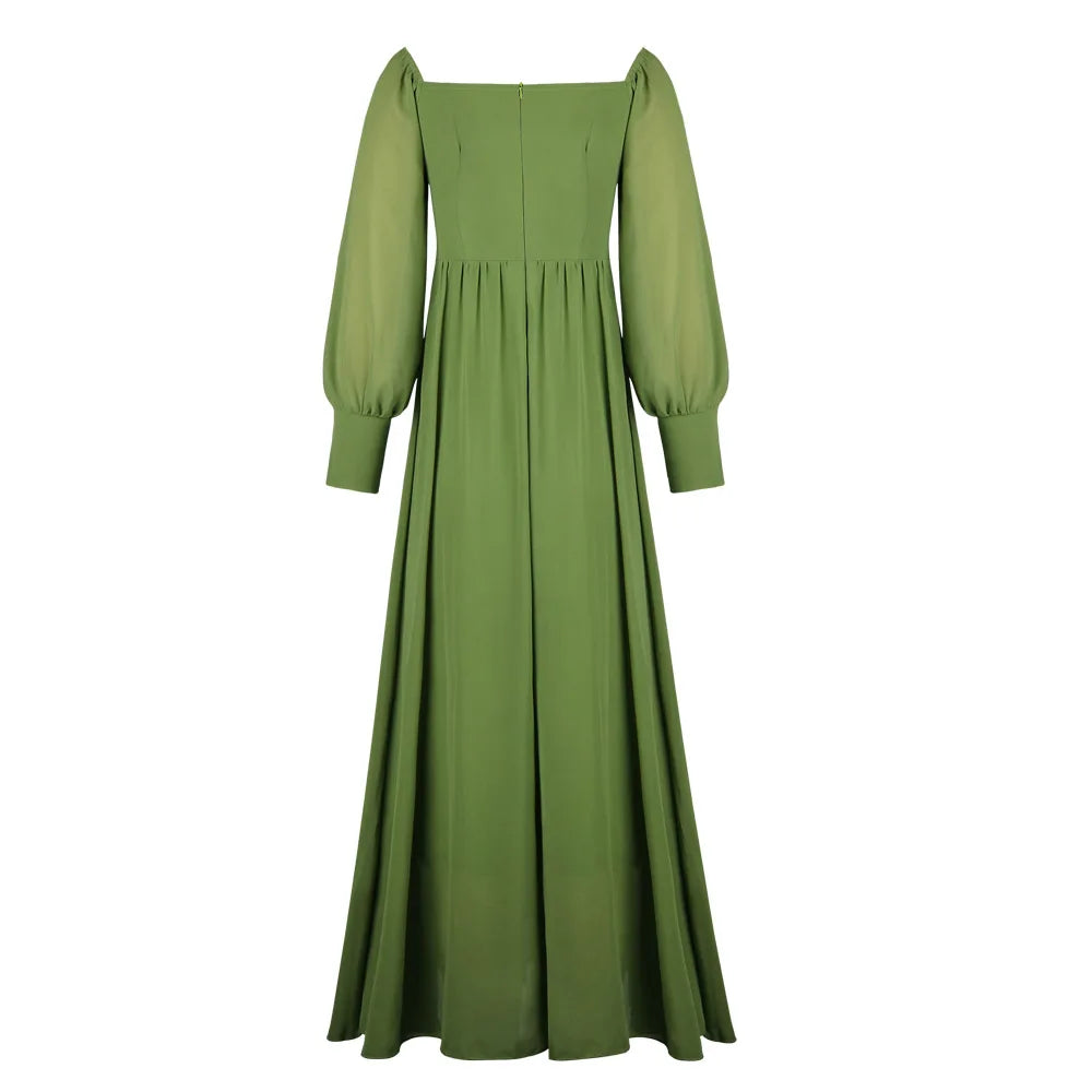 2024 Sexy Evening Dress for Women Party Gown High Waist Tulle Princess Skirt Long Sleeve round Neck Single Piece Spring Summer