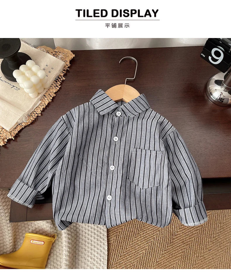 IENENS Kids Shirt Clothes Spring Thin Blouses Clothing Infant Boy Plaid Cotton Tops 1 2 3 4 Years Kids Long Sleeves Shirt