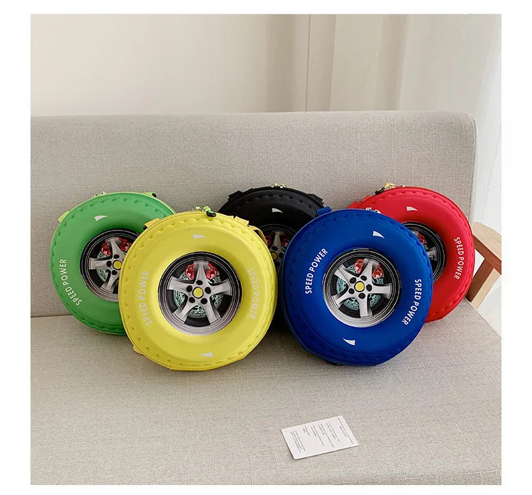 Children's Schoolbag Fashion Tyre Shaped Boys Girls Backpack 3D Cartoon Kindergarten Shoulder Bag Large Capacity Kids Handbag