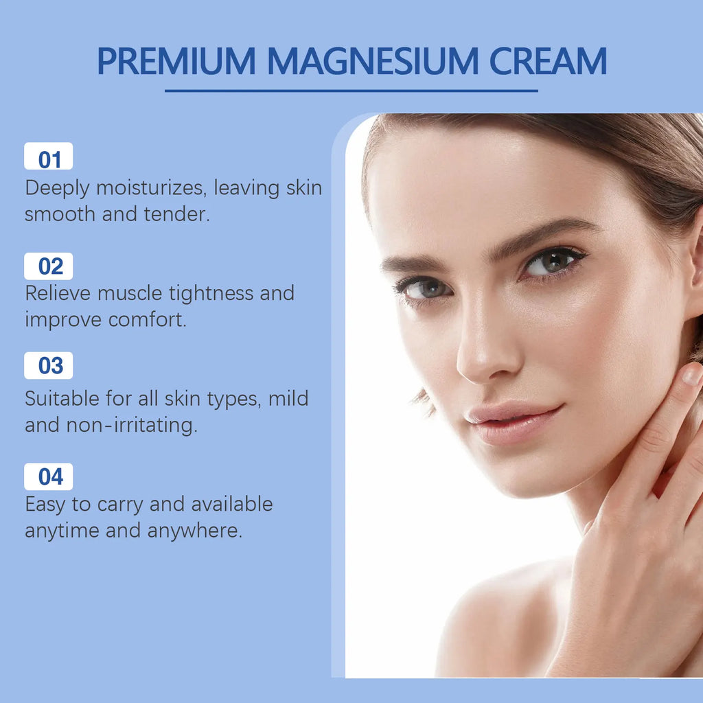Premium Magnesium Cream Moisturizing and Refreshing Body Lotion with Lavender Fragrance to Care for Sleep 3.17 OZ