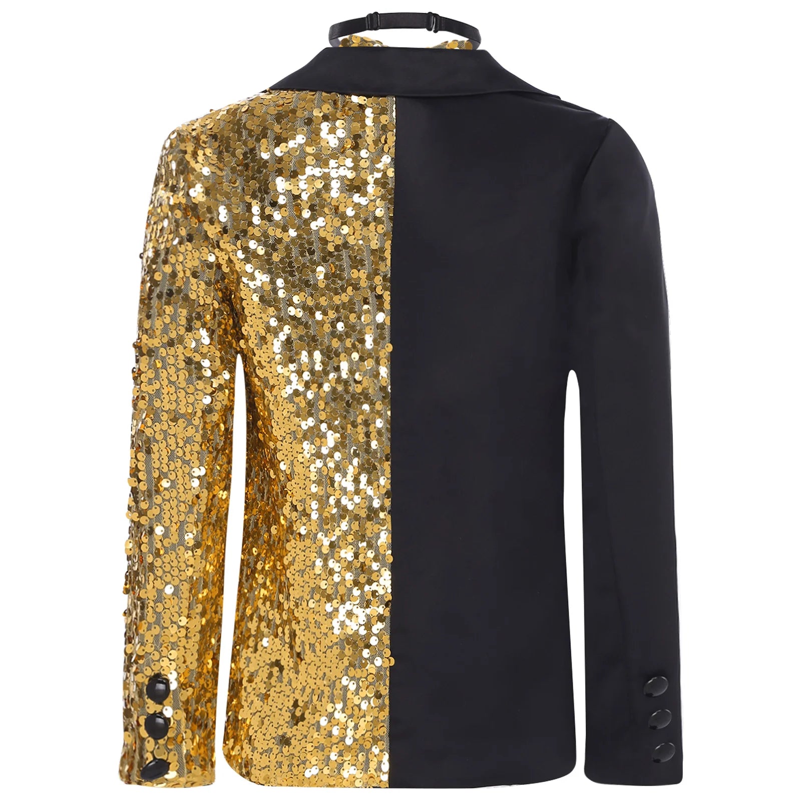 Kids Boys Sparkly Gentlemen Suits Jackets Formal Dress Blazer Sequin Blazer Coat Jacket Children Wedding Banquet Party Outfit