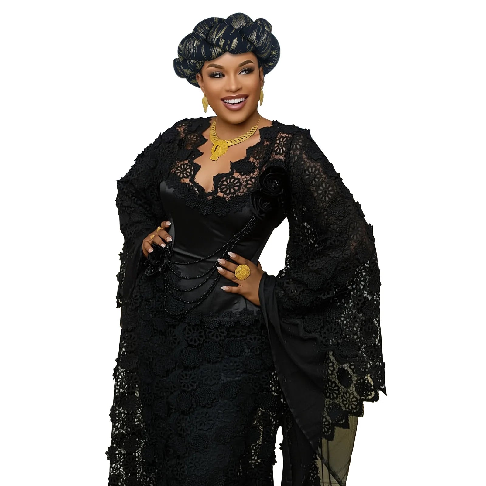 African Auto Gele Headtie Already Made Headties Turban Cap for Women Nigeria Hijab Braid Head Wrap Wedding Party Headpiece