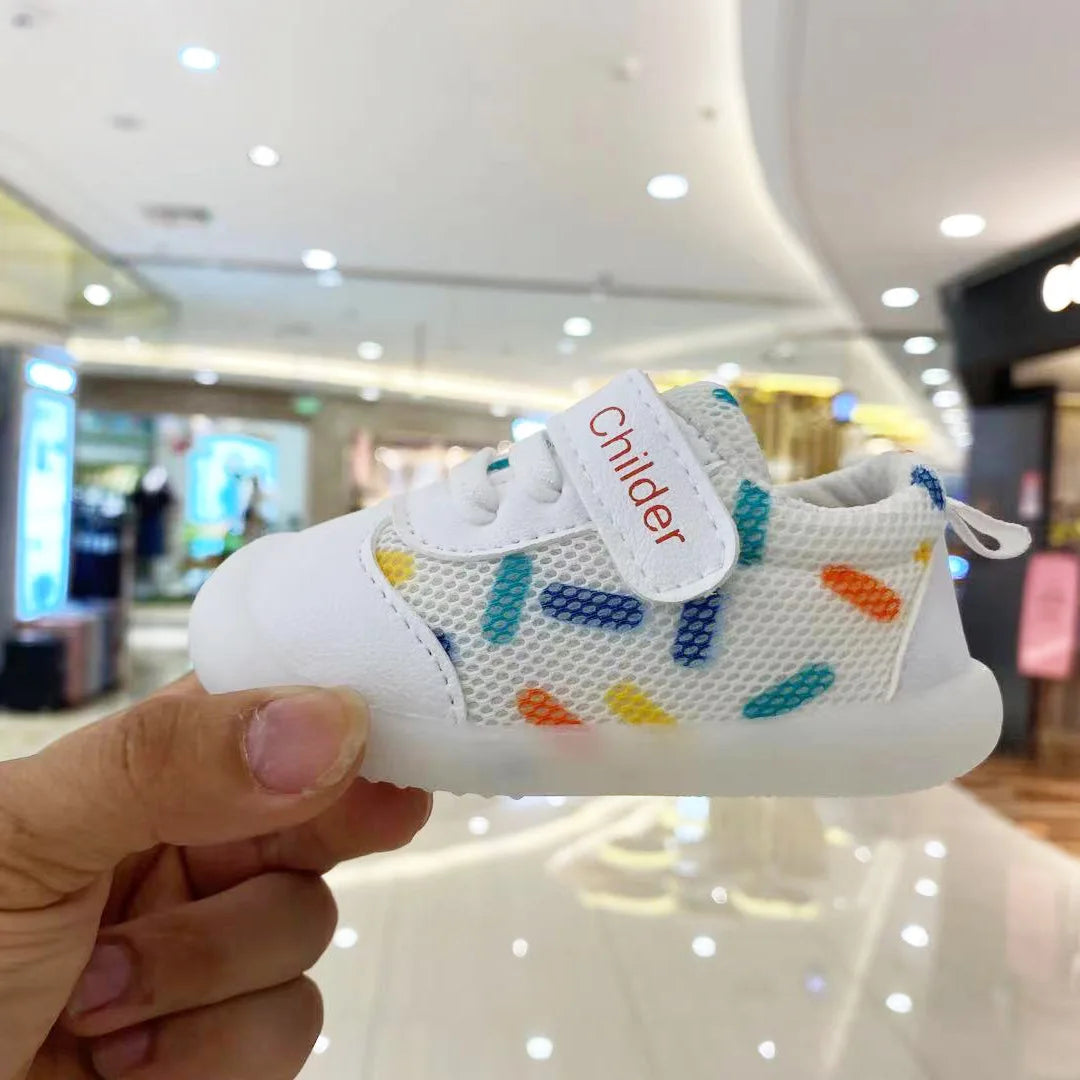 Kid Sneakers 2025 Spring New Mesh Baby Shoe Soft Sole Anti Slip Walking Shoe Light Girl Shoes Allmatch Boy Kid Shoes Кроссовки
