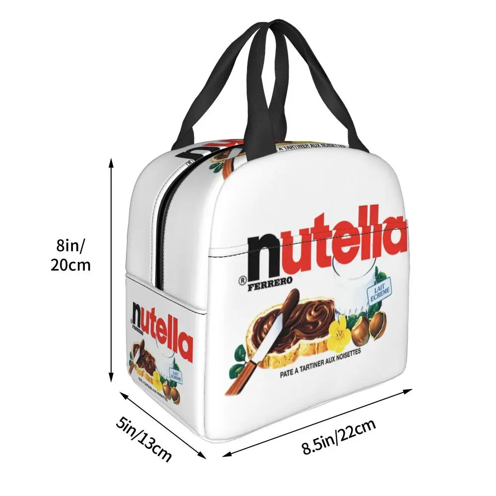 Custom Italy Nutellas Thermal Insulated Lunch Bag Women Portable Lunch Container for Outdoor Picnic Storage Food Box