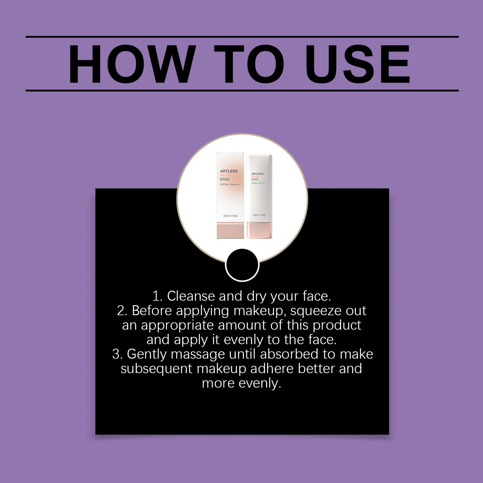 SPF50+ Sunscreen Primer Makeup Base with Niacinamide Panthenol Invisible Face Sun Protection Cream Broad Spectrum Moisturizer