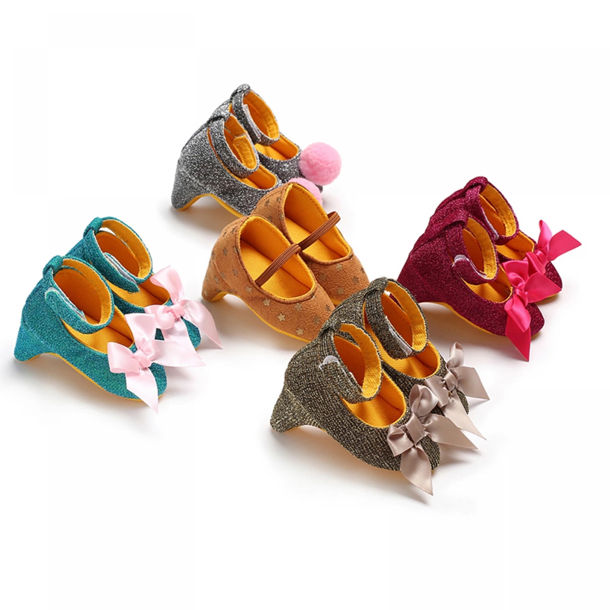 Baby Girls Princess High Heels Photography Accessories Cute Fashionable Infant Bow Decor Dress Shoes Party Photography Props