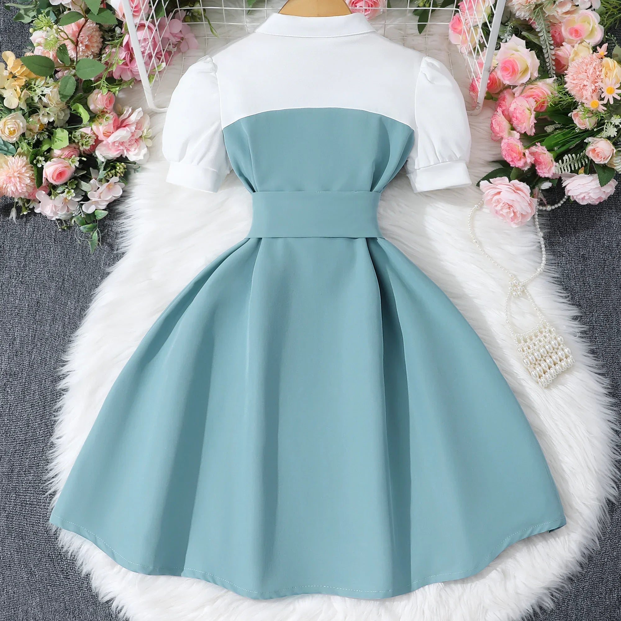 New Khaki Girl Dress Summer Casual Vacation Children Dresses Fashion Elegant Retro British Girls Party Dress 7 8 9 10 11 12 Yrs