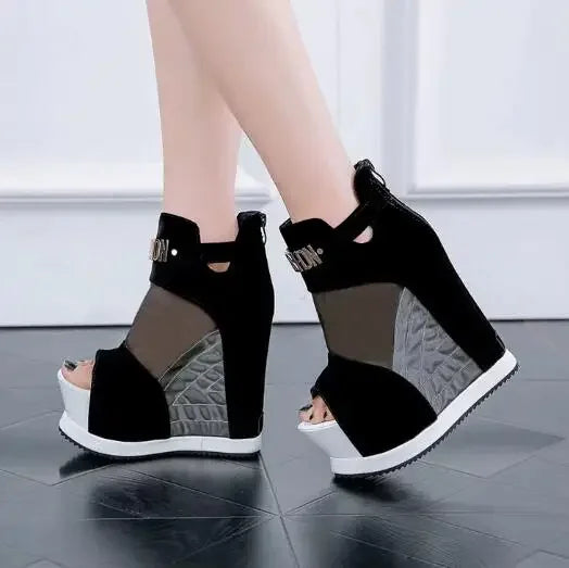 NEW Luxury Women Sandals Summer Platform Wedges Shoes Woman High-Heeled 13cm Fashion Ladies Shoe Comfortable Zapatillas De Mujer
