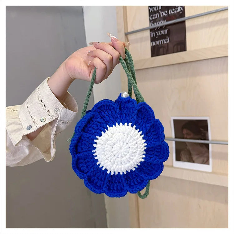 Ladies' Crossbody Bags New Handmade Woven Flower Kawaii Sweet Shoulder Bags High-quality Luxury Brand Crossbody Bags For Girl