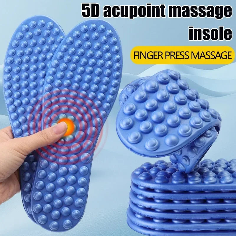 5D Massage Insole Full Palm Acupoint Massage Men's and Women's Foot Health Relieve Foot Fatigue Soft Sports Casual Shoes Sole