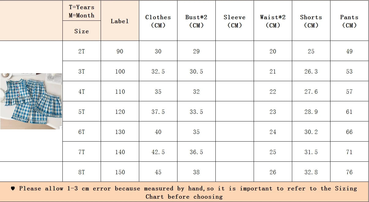Girls 3-Piece Outfit Set – Blue Plaid Floral Sleeveless Top + Wide Leg Pants & Shorts, Summer Mix & Match Clothes