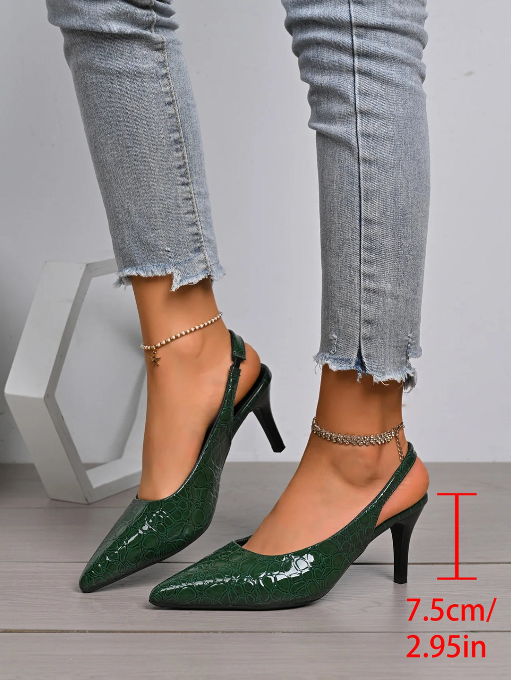 Green Heels for Women Luxury Pointed Toe Party Dress Shoes Classic Ladies Office Pumps Women Shoes Size 42 Salto Feminino