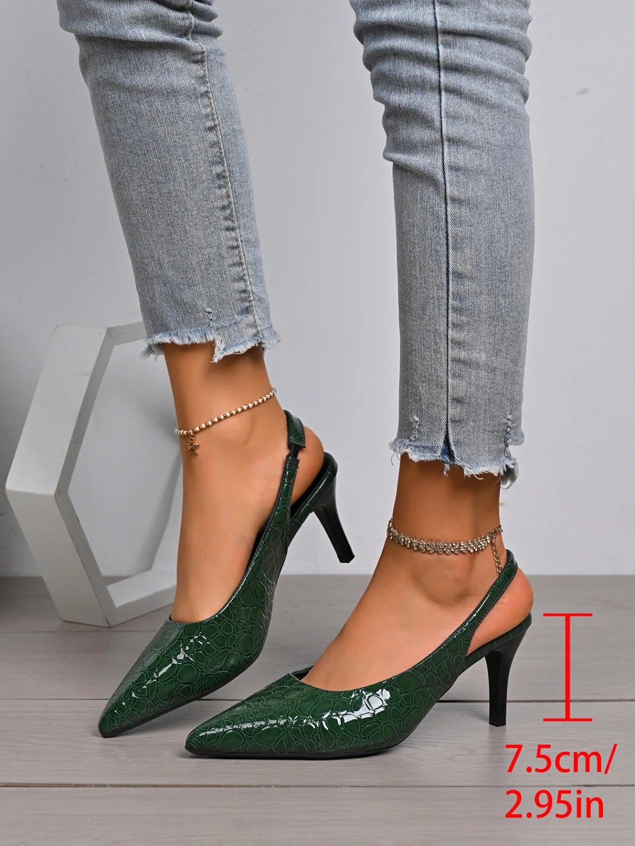 Green Heels for Women Luxury Pointed Toe Party Dress Shoes Classic Ladies Office Pumps Women Shoes Size 42 Salto Feminino