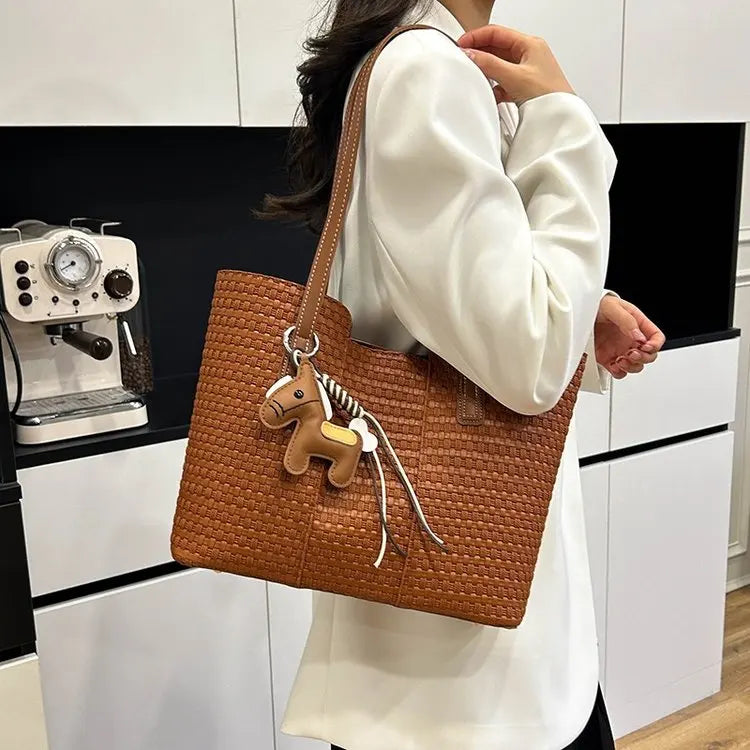 Nylon Shoulder Tote Bag Large Capacity Waterproof for Women Office Shopping Travel Daily