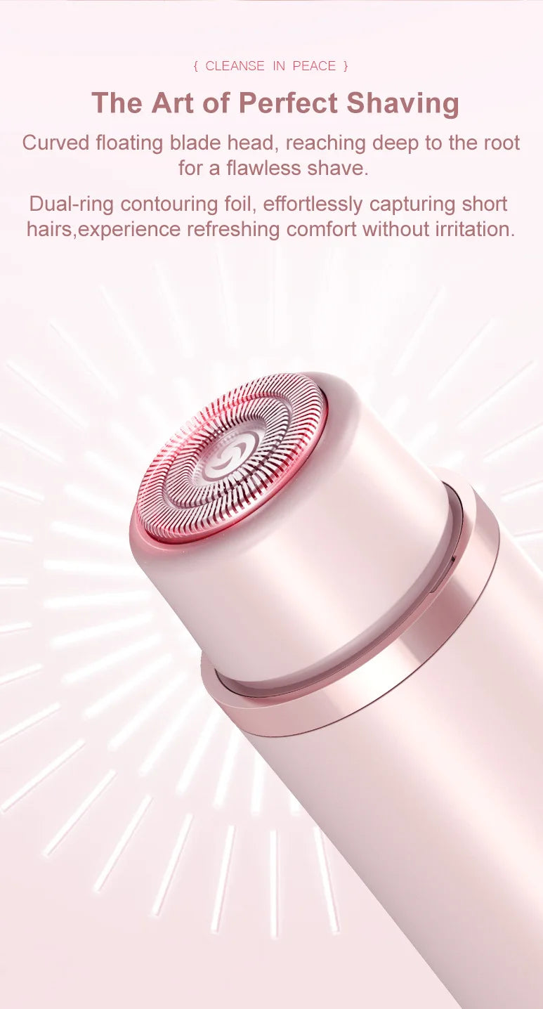 2 in 1 Electric Razors for Women Double Head Shaver for Pubic Hair Trimmer IPX7 Waterproof Wet&Dry Use Bikini Shaver for Body