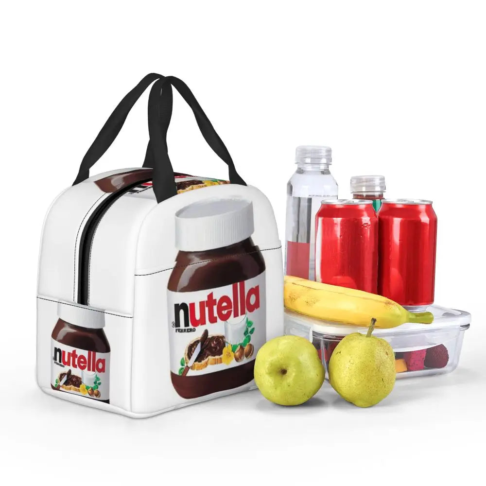 Custom Italy Nutellas Thermal Insulated Lunch Bag Women Portable Lunch Container for Outdoor Picnic Storage Food Box