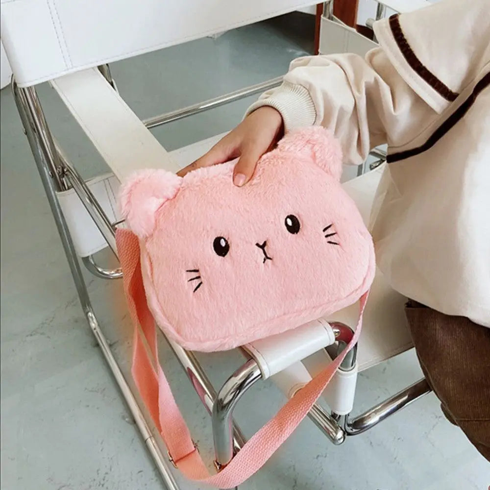 Children's Handbags Cute Shoulder Bag Cartoon Cat Soft  Bag Messenger Small Bags