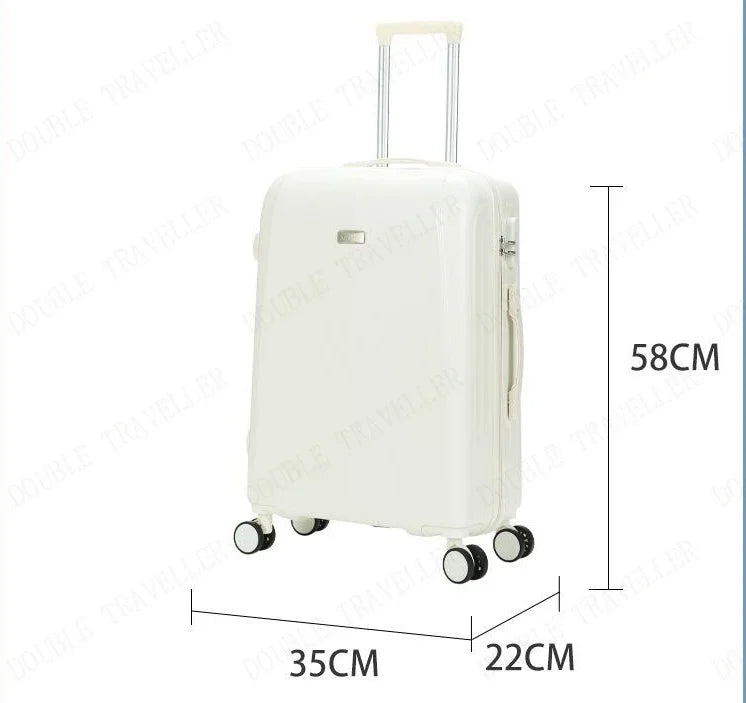 Travel suitcase on mute Universal wheels  ABS +PC Rolling Luggage set 20 inch carry on Cosmetic bag zipper luggage-bags valises
