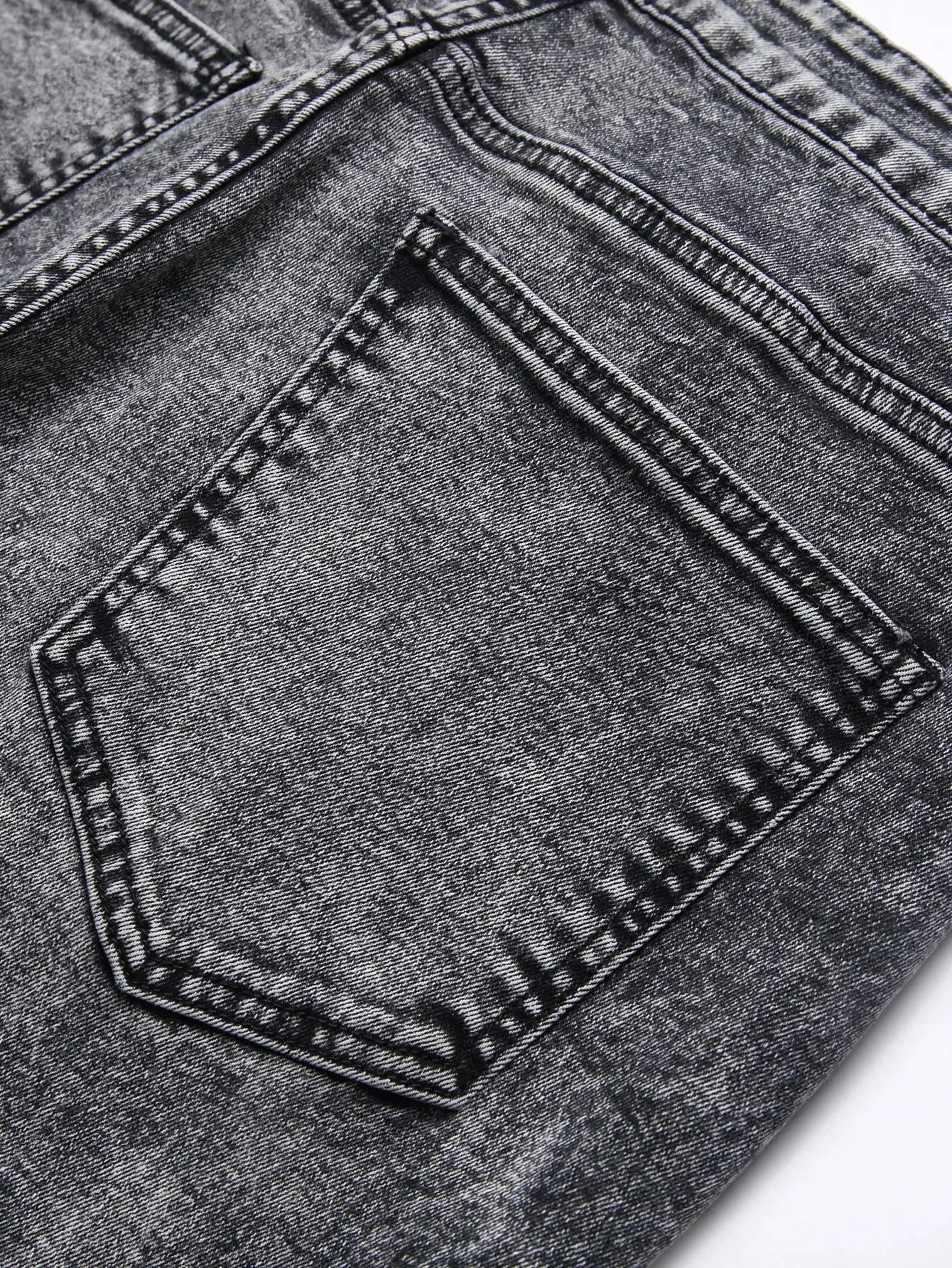 Men's High Street  Black Jeans Stretch Slim Fit Small Feet Pants Ripped Distressed Motorcycle Trouser Men Streetwear Denim Pants