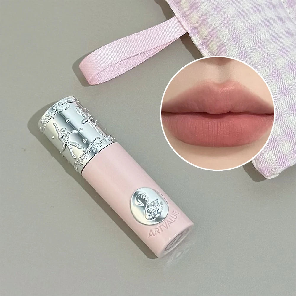 NICEKEY Pink Ballet Makeup Box Include 1*Lip mud,1*Pressed Powder,1*Highlight Powder,1*Eyeshadow Palette Powder With Necklace