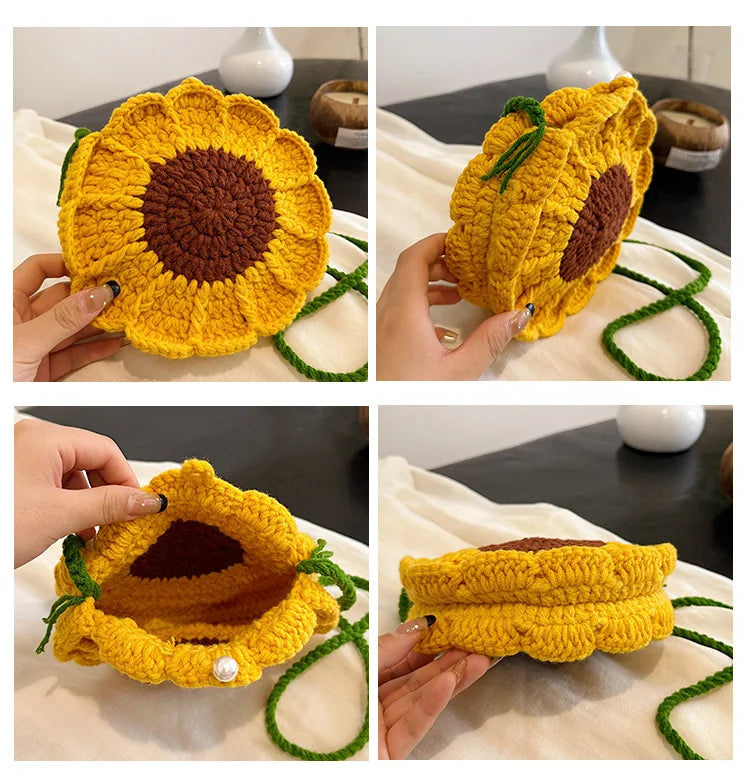 Ladies' Crossbody Bags New Handmade Woven Flower Kawaii Sweet Shoulder Bags High-quality Luxury Brand Crossbody Bags For Girl