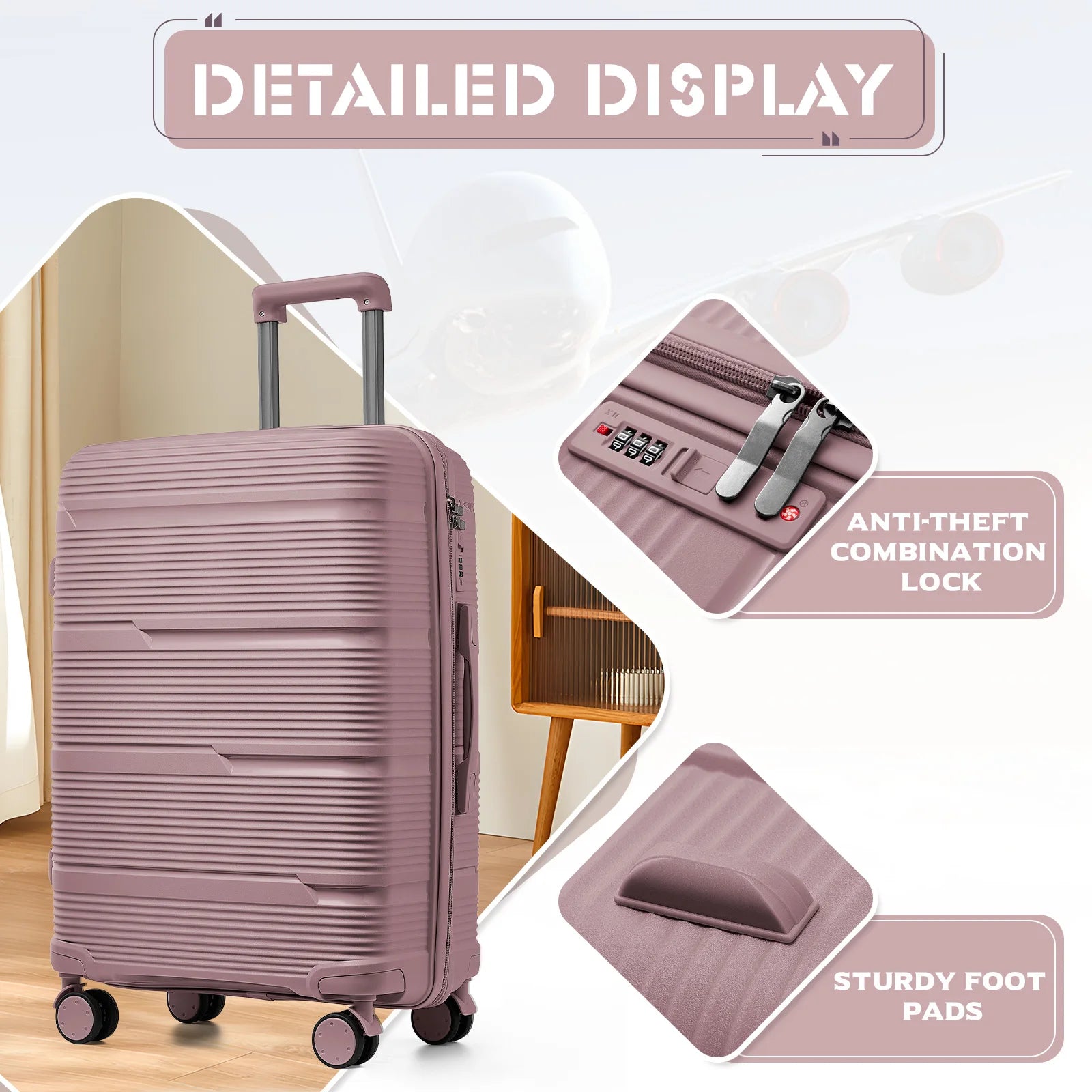 Travel Suitcase set 3 Piece Rolling Carry on Luggage Set Women Men Trolley Case Backpack Boarding Cabin Suitcase Wheels 20 24''