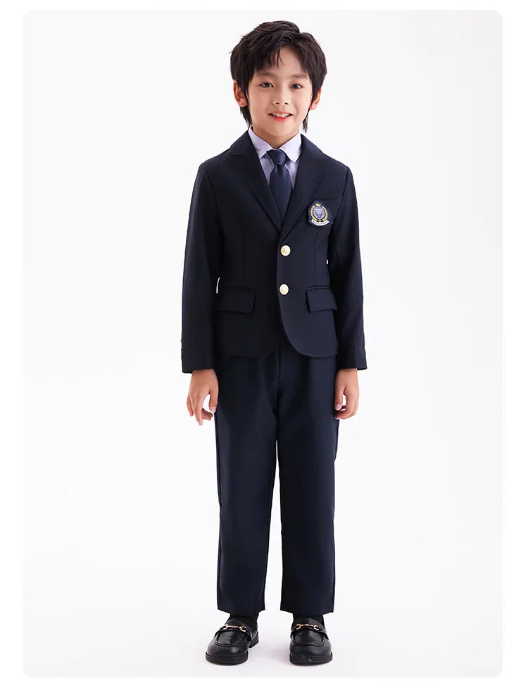 Children Korean Class Outfit Kids School Uniform Girls Jacket Pleated Skirt Suits Boys Formal Dress Toddler Student Clothes Sets