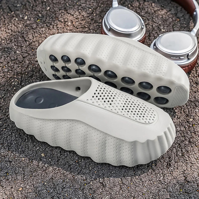 Summer Men Half Slippers Outdoor Breathable Couple Beach Shoes Platform Lightweight Soft Men Sandals Women Garden Casual Shoes