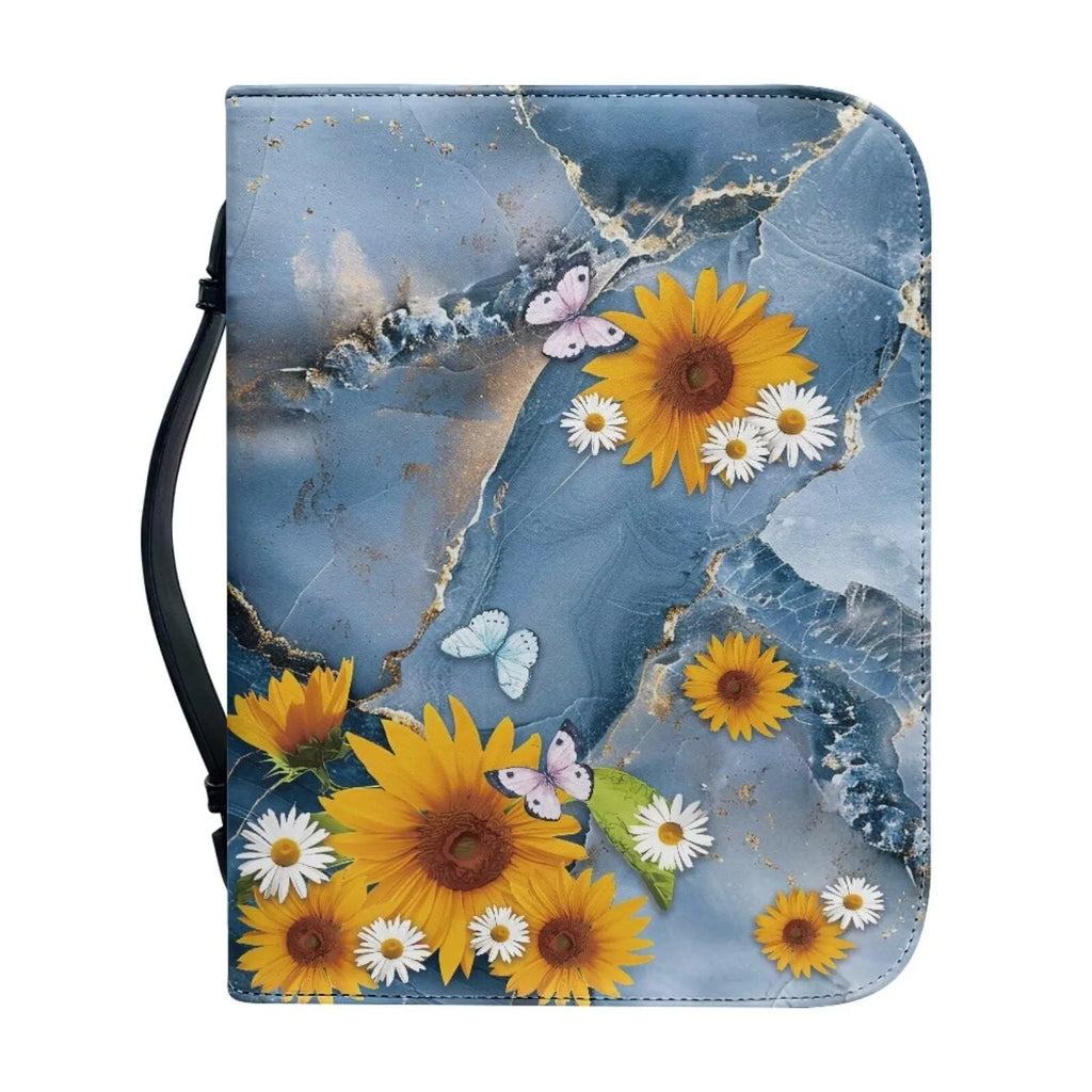Bible Cover,Bible bag comes with a portable handle, Waterproof PU Leather Zipper Book Cover Bible Bag Bible Carrying Case M-2XL