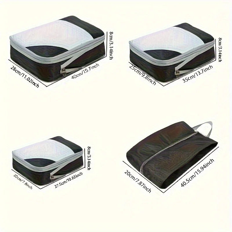 4 Pcs Travel Luggage Compression Bags, Lightweight Versatile Storage Bags, Dustproof Organizers