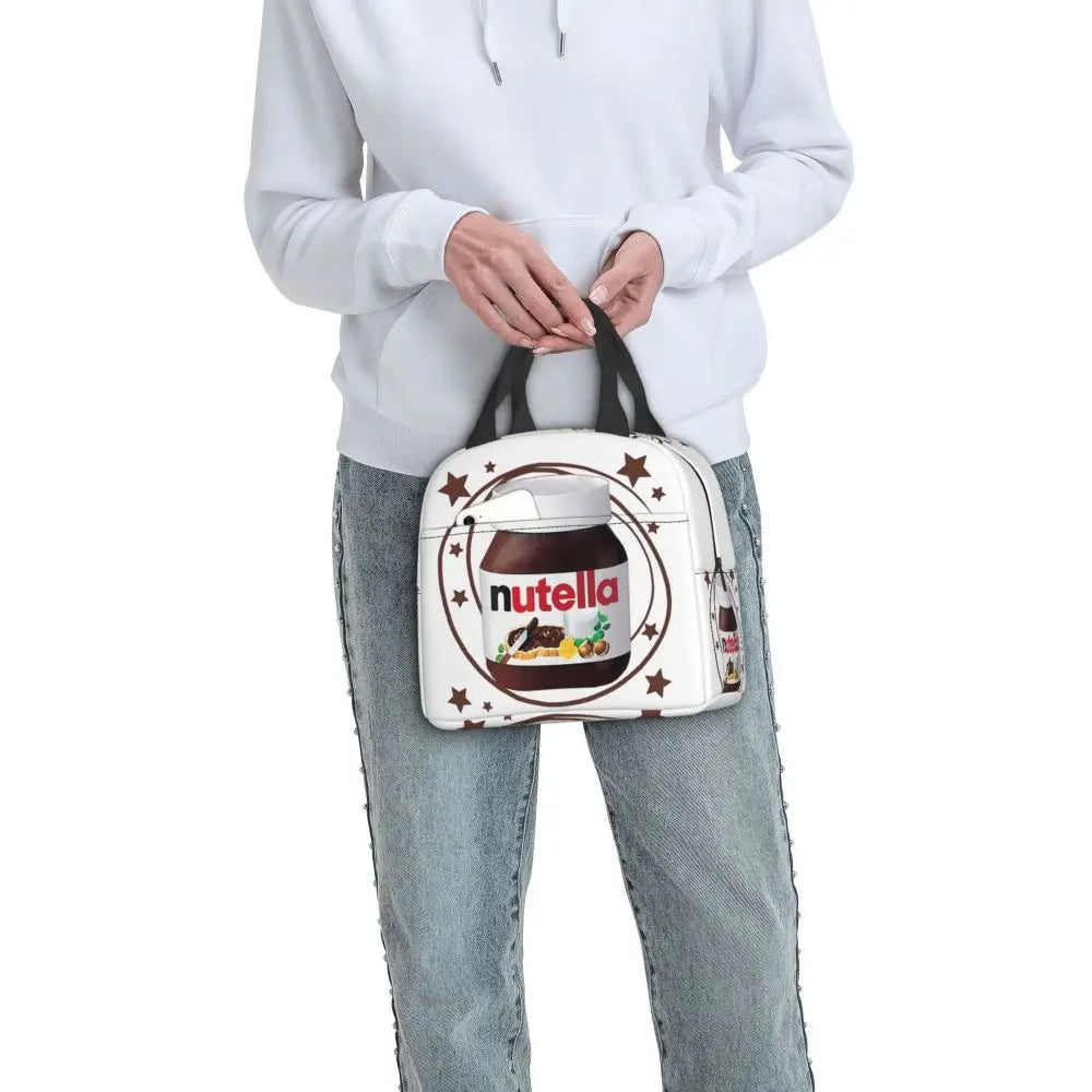 Custom Italy Nutellas Thermal Insulated Lunch Bag Women Portable Lunch Container for Outdoor Picnic Storage Food Box