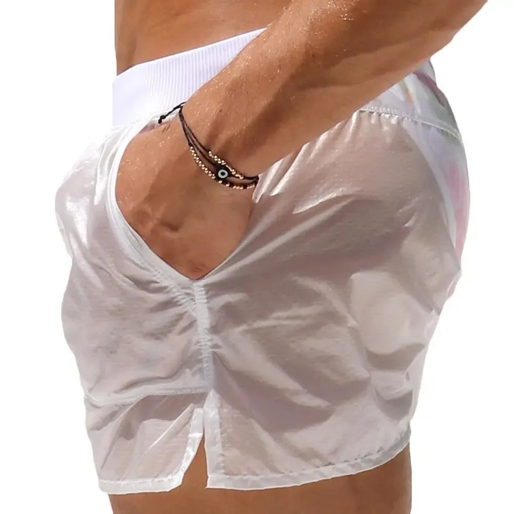 Men's Summer Sexy Swimwear Swimsuit Swimming Trunks Transparent Sunga Mens Swim Briefs Beach Shorts Mayo Sungas De Praia Homens