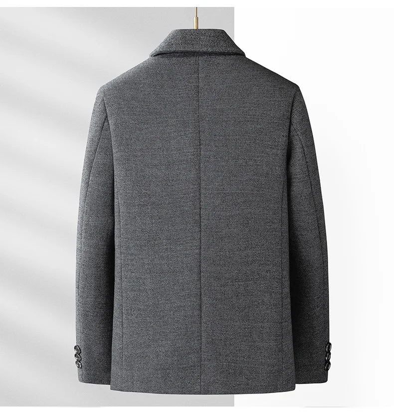 Man Blazer Autumn Turn Down Collar Pocket Male Suit Coat Retro Single-breasted Long Sleeve Non-ironing Casual Men Outerwear