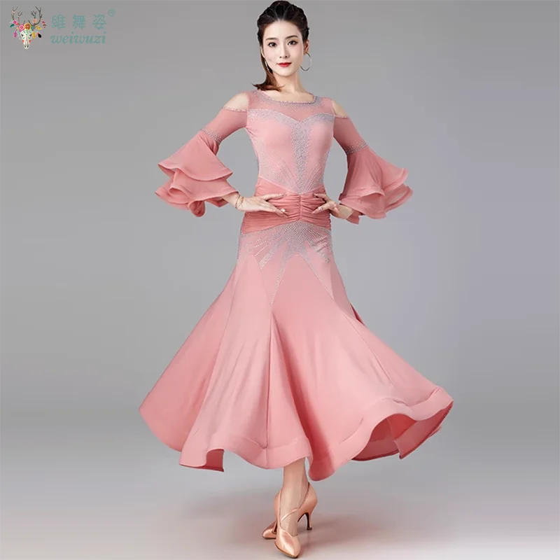 Modern Dance Dance Performance Dresses for Women's High End Premium Elegant Big Swing Dress Waltz Ballroom Dancing Clothing