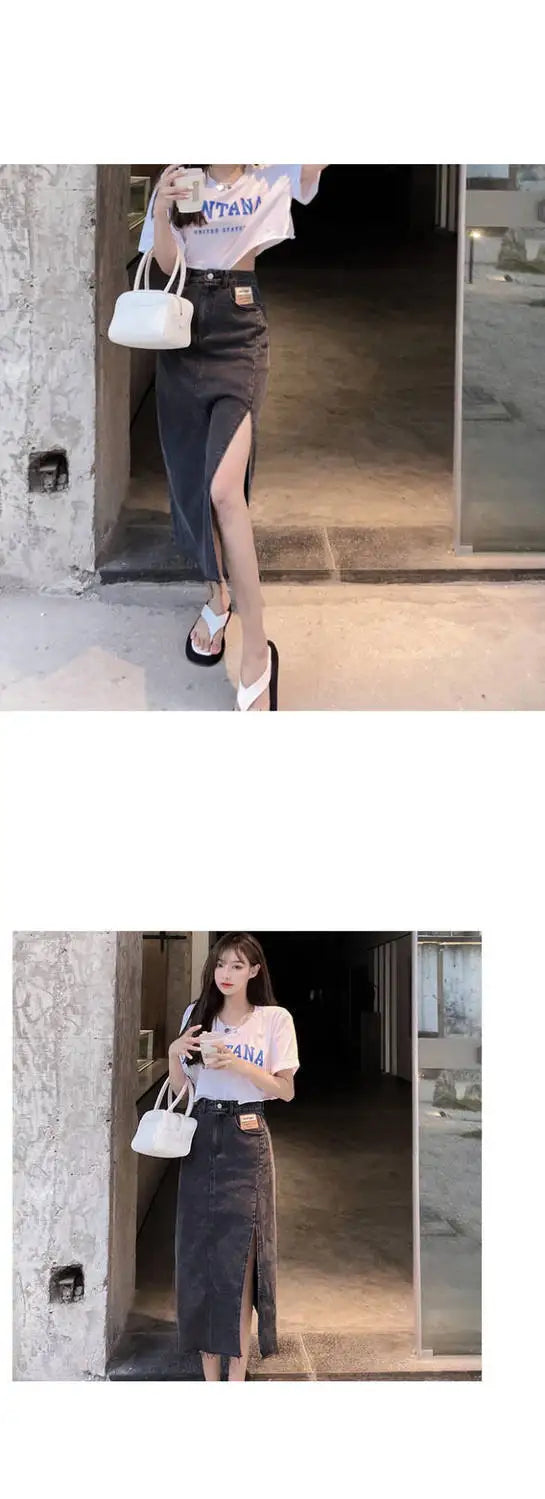 Womens Skirt Formal Clothing Maxi Skirts for Woman Jeans Denim Long Pencil Office Zipper Cheap Y2k Trend Harajuku A Line Stylish