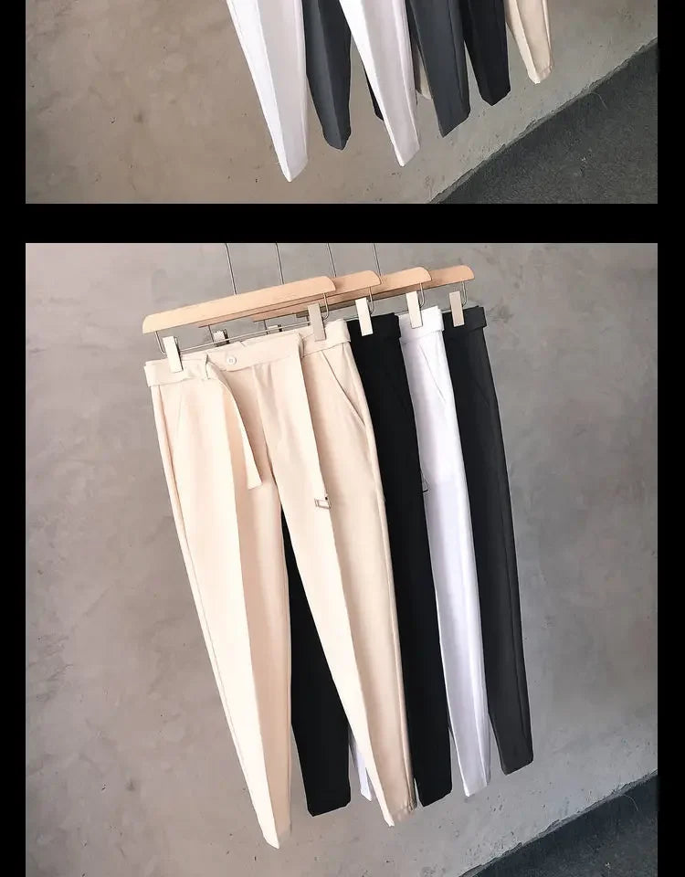 Draped Office Trousers For Men Fluid White Man Suits Pants Work Summer 2025 Chinese Homme Clothing Premium Stylish Formal
