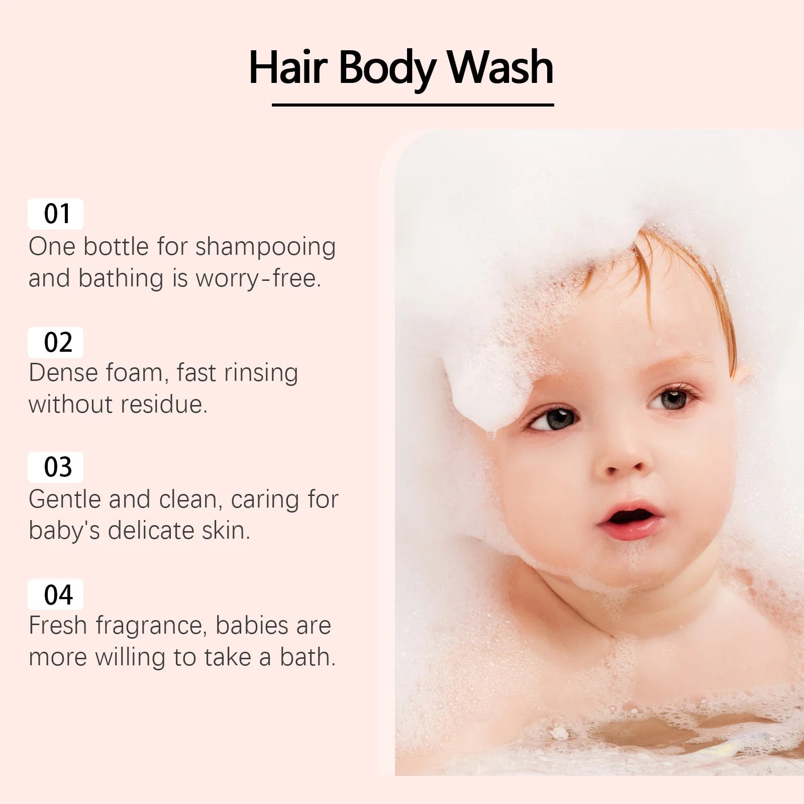 2 in 1 Children Shampoo Body Wash Gentle Cleansing Moisturizing Soothing Soft Smoothing Fresh Fragrance Refreshing Body Skincare