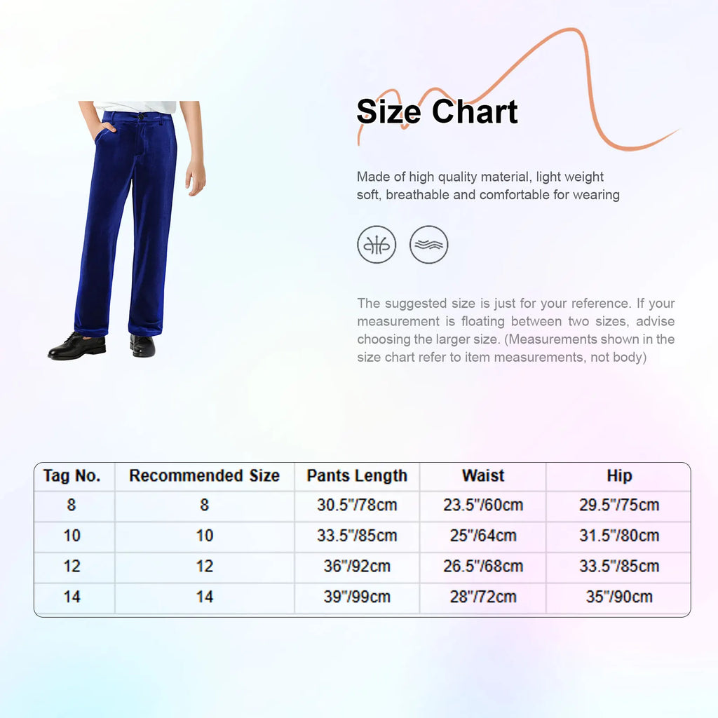 Kids Boys Velvet Pants Gentleman Suit Trousers Christmas Costume Straight Pants for Formal Party Birthday Wedding Child Trousers